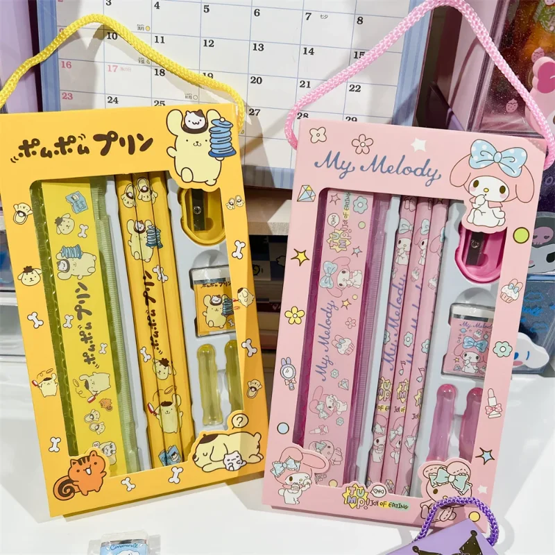 Sanrio Stationery Set Hello Kitty Cinnamoroll Kuromi Cartoon Pencil Rubber Ruler Pencil Sharpener Student Supplie Stationery Set
Sanrio Stationery Set Hello Kitty Cinnamoroll Kuromi Cartoon Pencil Rubber Ruler Pencil Sharpener Student Supplie Stationery Set