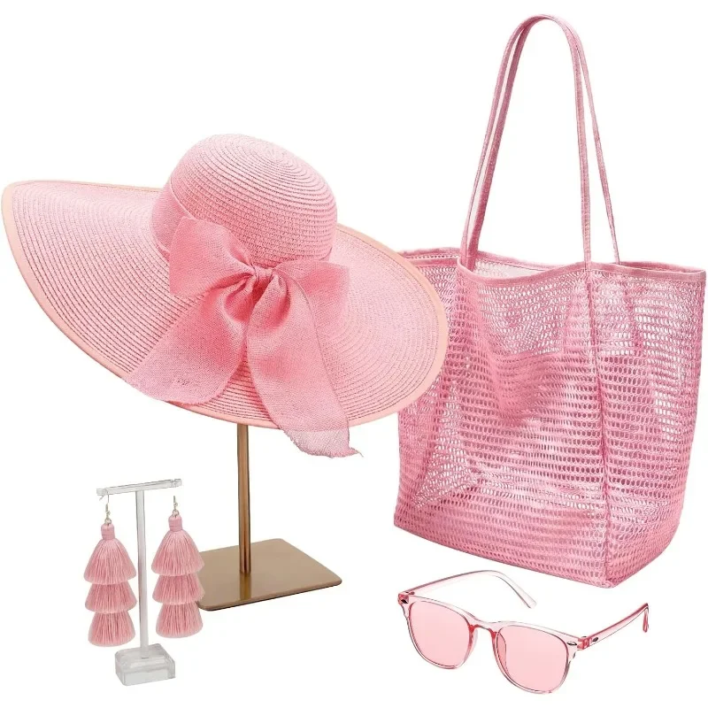Tondiamo Beach Accessories Set for Women Straw Hat Mesh Tote Bag Sunglasses Earrings for Summer Bohemian Vacation
Tondiamo Beach Accessories Set for Women Straw Hat Mesh Tote Bag Sunglasses Earrings for Summer Bohemian Vacation