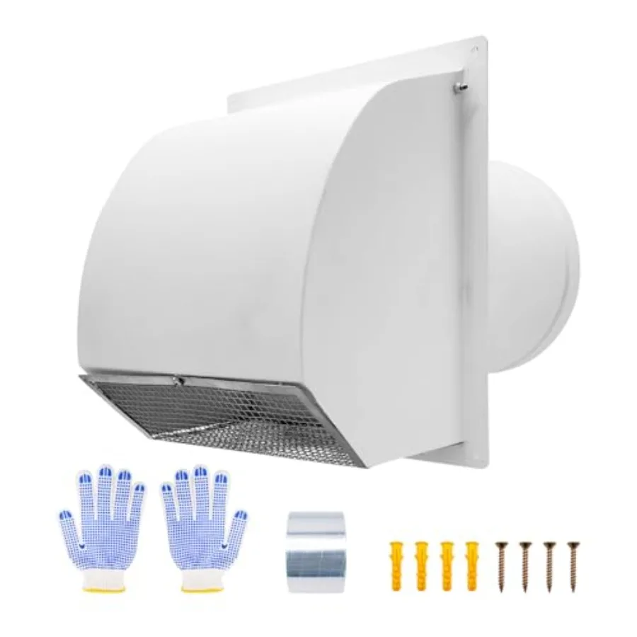 Galvanized Steel Hooded Wall VentArc-Shaped Outdoor Wall Vent Cap with Mesh Cover and Damper for Kitchen Bathroom Laundry Garag
Galvanized Steel Hooded Wall VentArc-Shaped Outdoor Wall Vent Cap with Mesh Cover and Damper for Kitchen Bathroom Laundry Garag