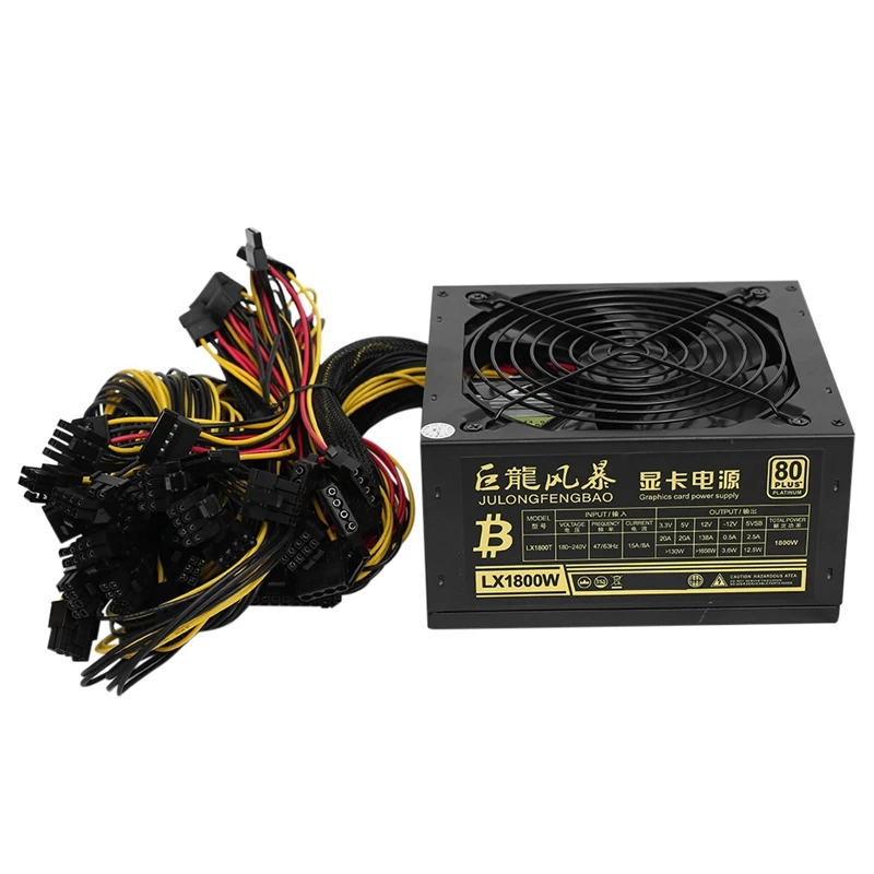 1800W PC Power Supply For Bitcoin Mining ATX ETH Mining Machine Support 8 Display Cards GPU 1800W Max For Bitcoin Miner
1800W PC Power Supply For Bitcoin Mining ATX ETH Mining Machine Support 8 Display Cards GPU 1800W Max For Bitcoin Miner