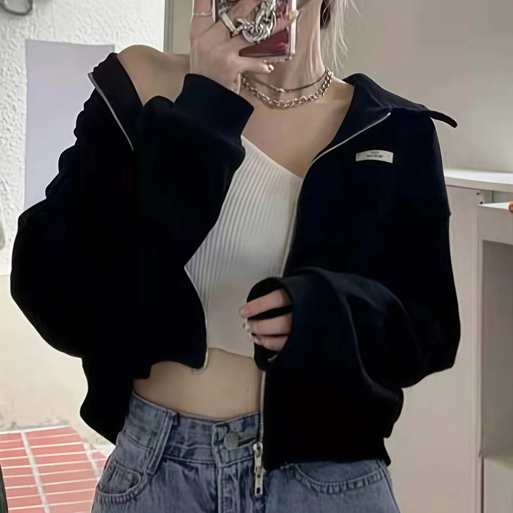 Однотонная женская укороченная куртка с воротником на молнии и умеренной эластичностью для повседневной носки, занятий спортом, отдыха и праздников
Однотонная женская укороченная куртка с воротником на молнии и умеренной эластичностью для повседневной носки, занятий спортом, отдыха и праздников