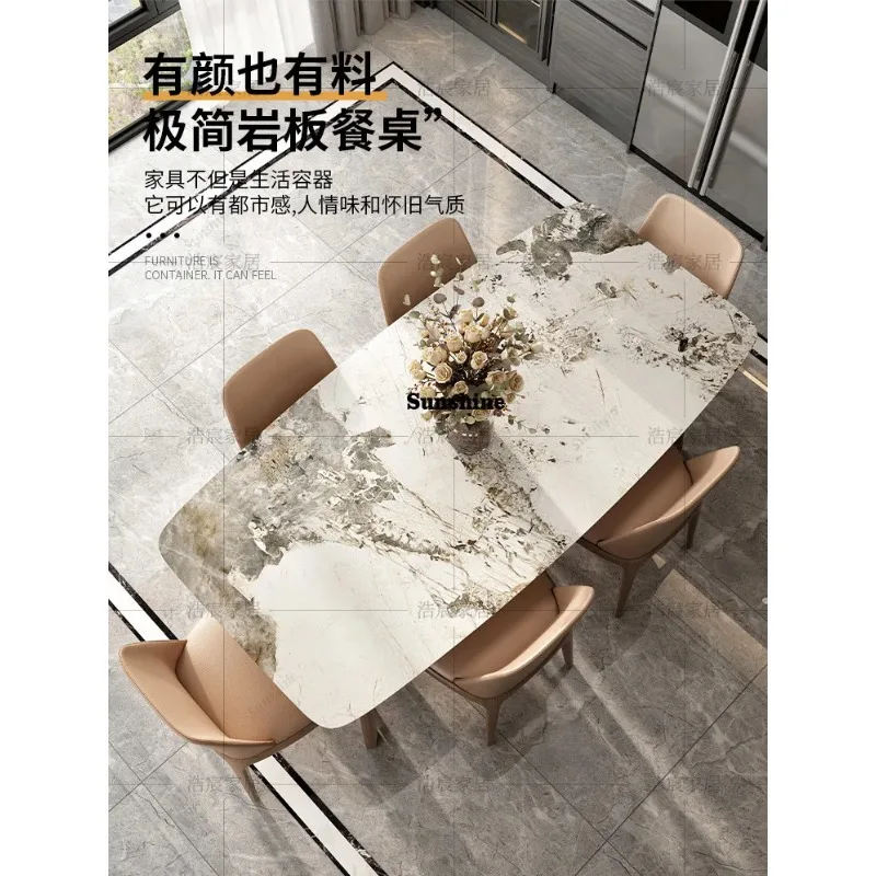Nordic slate dining table walnut color modern simple small apartment light luxury solid wood combinationY
Nordic slate dining table walnut color modern simple small apartment light luxury solid wood combinationY