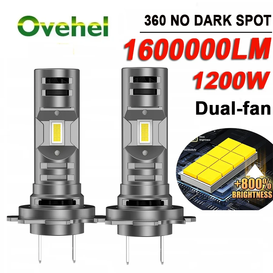 ONEHEL 2PCS H7 Car headlights Led Lights For Car CSP Headlight Bulb White Day Running Lamp Dual cooling fans 6000K Plug&Play
ONEHEL 2PCS H7 Car headlights Led Lights For Car CSP Headlight Bulb White Day Running Lamp Dual cooling fans 6000K Plug&Play