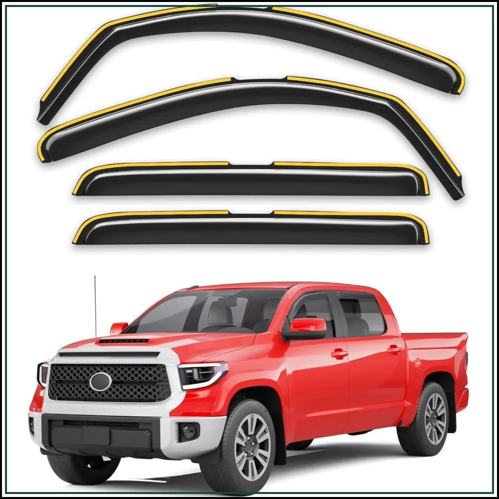 Window Rain Guards for Toyota Tundra 2007-2021 CrewMax, Extra Durable Deflectors Visors Vent Shades, 4pcs
Window Rain Guards for Toyota Tundra 2007-2021 CrewMax, Extra Durable Deflectors Visors Vent Shades, 4pcs