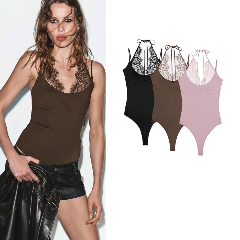 Spring New Women's Knot Belted Lace Trim Sleeveless Neck Hanging Collar Jumpsuit Original Design High Waist Short P...
Spring New Women's Knot Belted Lace Trim Sleeveless Neck Hanging Collar Jumpsuit Original Design High Waist Short P...