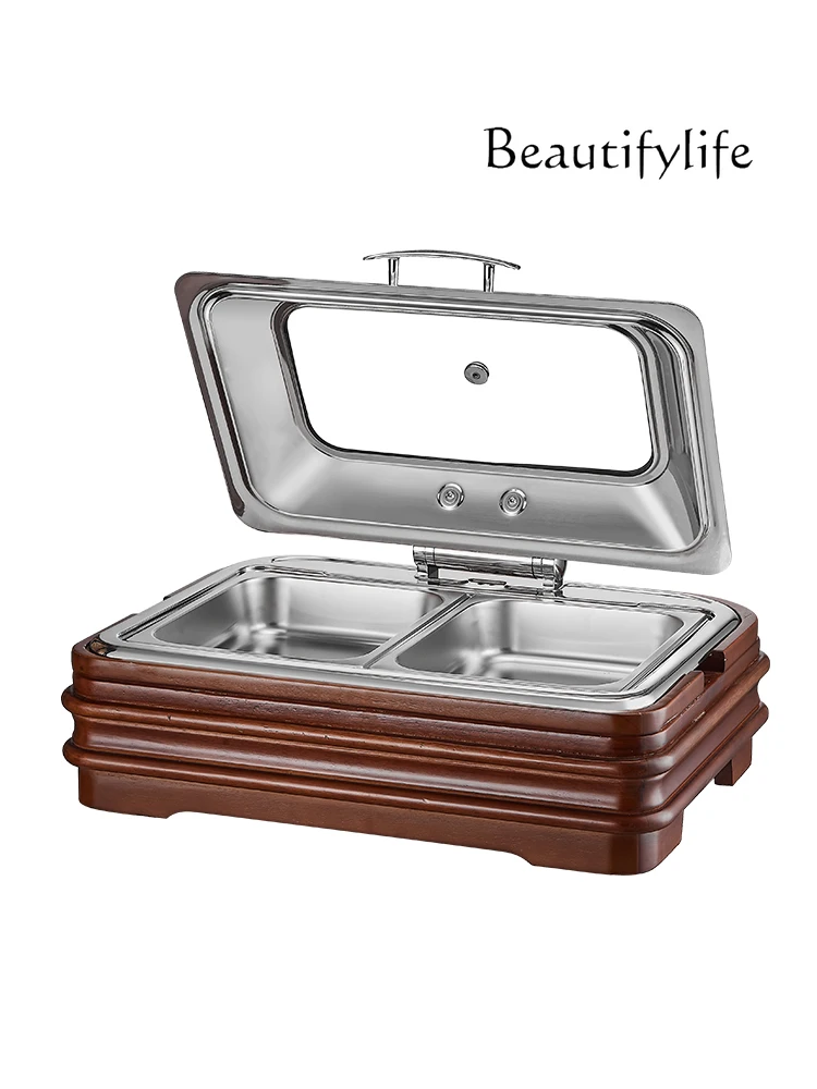 Wooden Base Hydraulic Buffet Maintaining Furnace Electric Heating Chafing Dish Breakfast Restaurant Fireless Cooker Tableware
Wooden Base Hydraulic Buffet Maintaining Furnace Electric Heating Chafing Dish Breakfast Restaurant Fireless Cooker Tableware