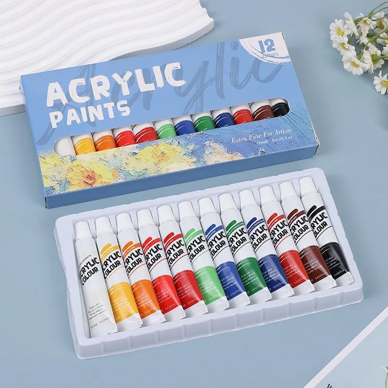 12 Colors Acrylic Paint Set, 12ml Tubes Professional Art Paints for Canvas, Wood, Ceramic, Crafts, Non-Toxic for Artists & Kids
12 Colors Acrylic Paint Set, 12ml Tubes Professional Art Paints for Canvas, Wood, Ceramic, Crafts, Non-Toxic for Artists & Kids