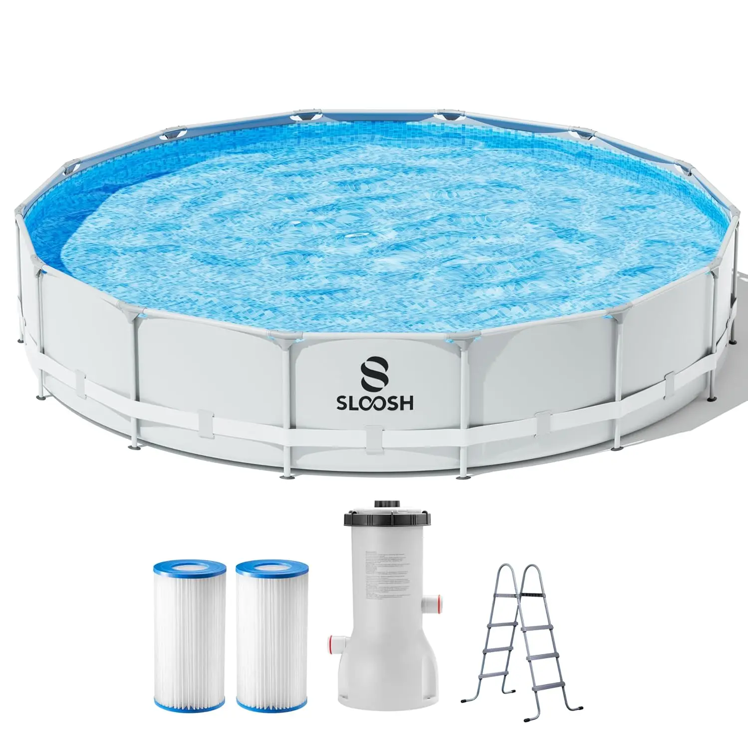 15ft x 42in Round Metal Frame Above Ground Swimming Pool Kit with Filter Pump & Ladder for Backyard Outdoor Kids Adults, Custom
15ft x 42in Round Metal Frame Above Ground Swimming Pool Kit with Filter Pump & Ladder for Backyard Outdoor Kids Adults, Custom