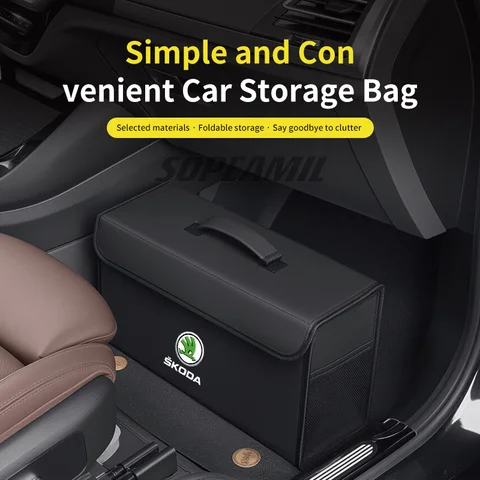 Car Trunk Organizing And Storage Box For Skoda Octavia VRS Kodiaq Citigo Kamiq Karoq Scala Fabia Rapid Rppmster Superb Yeti
