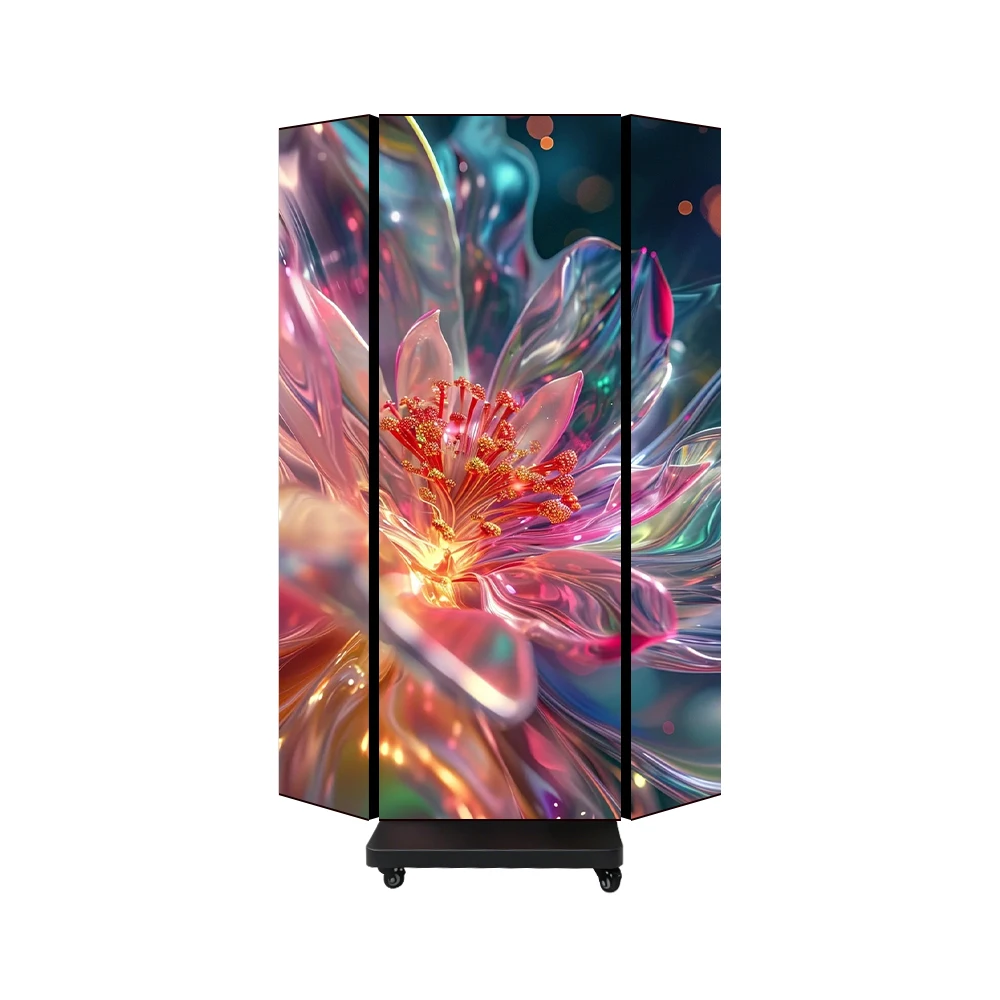 P2.5 Indoor Waterproof Smart Portable Foldable Safety All in One Video Movie Digital Stand Tri-fold LED Poster Display Screen
P2.5 Indoor Waterproof Smart Portable Foldable Safety All in One Video Movie Digital Stand Tri-fold LED Poster Display Screen