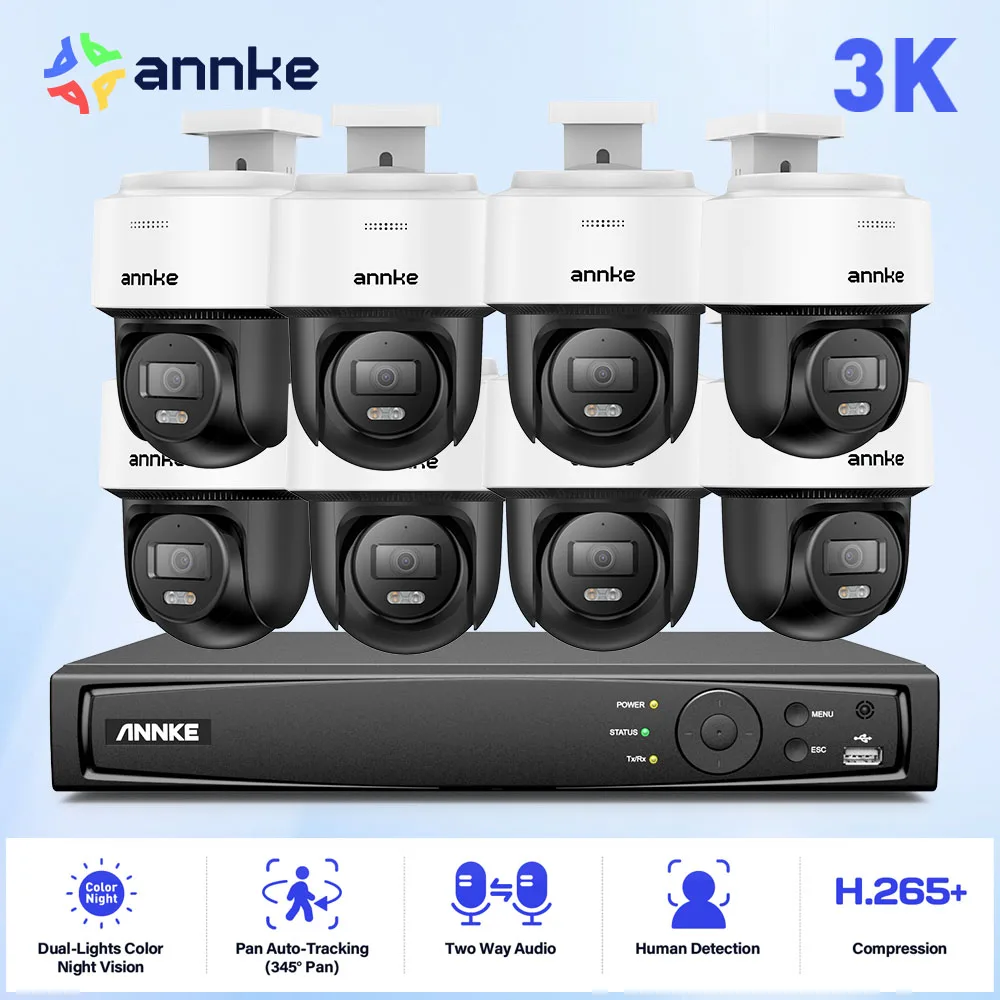 ANNKE 3K Surveillance System Smart Dual Light Network Dome 8pcs Camera 12MP 8Ch PoE Support Human Detection Auto-Tracking
ANNKE 3K Surveillance System Smart Dual Light Network Dome 8pcs Camera 12MP 8Ch PoE Support Human Detection Auto-Tracking