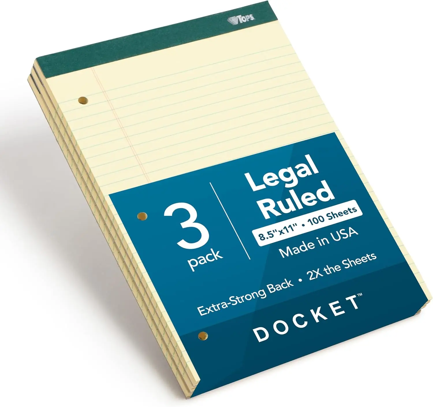 Legal Pads 3-Pack with Firm Backing, 100 Sheets Each, 8.5x11 Canary Yellow, 3-Hole Punched, Professional Office Notepads for
Legal Pads 3-Pack with Firm Backing, 100 Sheets Each, 8.5x11 Canary Yellow, 3-Hole Punched, Professional Office Notepads for