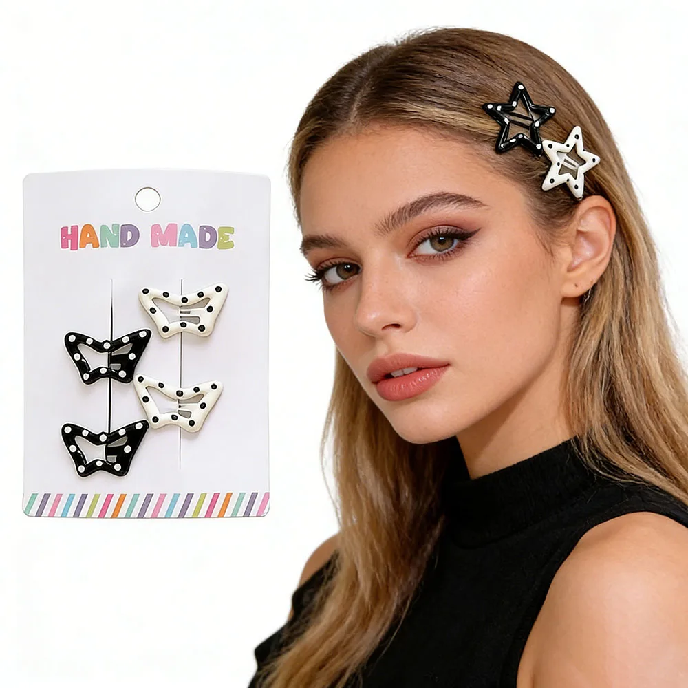 Vintage Polka Dot Star Hair Clips Set Japanese Sweet Girlish Heart Geometric Woman Flyaway Bb Clips Kids Hair Clips Accessories
Vintage Polka Dot Star Hair Clips Set Japanese Sweet Girlish Heart Geometric Woman Flyaway Bb Clips Kids Hair Clips Accessories