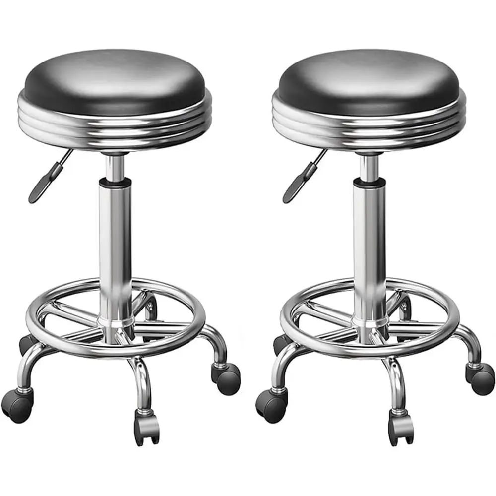 Set of 2 Swivel Round Counter Stools with Height Adjustment, PU Leather Upholstered for Dining or Kitchen, Adjustable Height 45-
Set of 2 Swivel Round Counter Stools with Height Adjustment, PU Leather Upholstered for Dining or Kitchen, Adjustable Height 45-