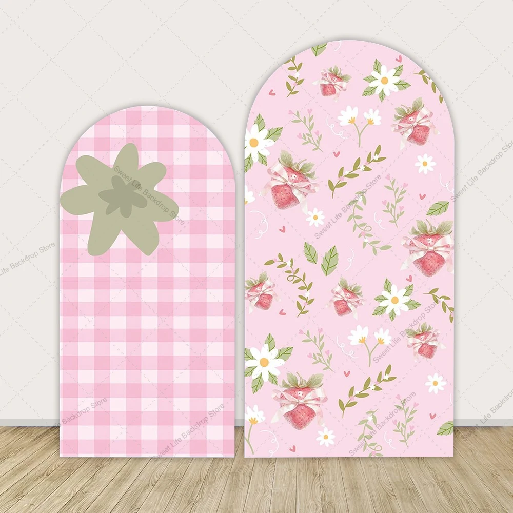 Strawberry Arch Backdrop Cover Pink Grid Girl Baby Shower Birthday Arched Wall Banner Background
Strawberry Arch Backdrop Cover Pink Grid Girl Baby Shower Birthday Arched Wall Banner Background