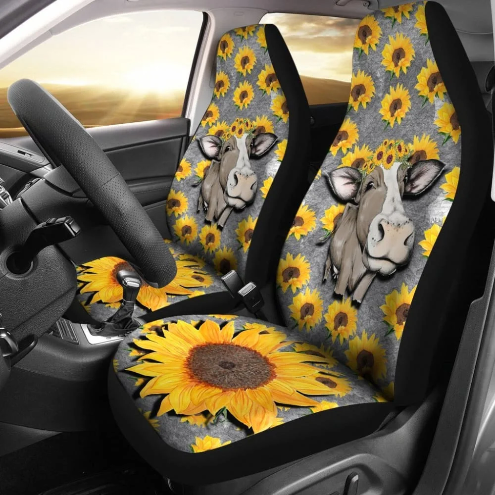 Cow With Sunflowers Car Seat Covers 103131,Pack of 2 Universal Front Seat Protective Cover
Cow With Sunflowers Car Seat Covers 103131,Pack of 2 Universal Front Seat Protective Cover