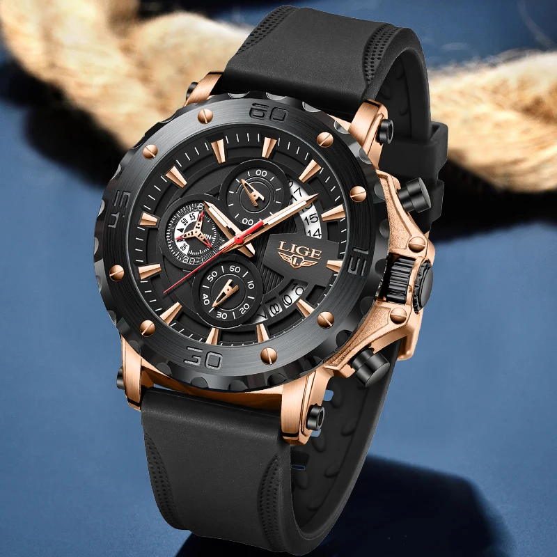 LIGE Unique Design Man Watch Fashion Outdoor Casual Sports Creative Calendar Silicone Strap Waterproof Quartz Watches Male Gifts
LIGE Unique Design Man Watch Fashion Outdoor Casual Sports Creative Calendar Silicone Strap Waterproof Quartz Watches Male Gifts