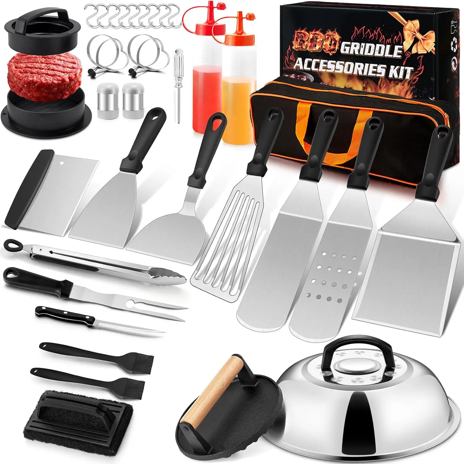 35Pcs Griddle Accessories Kit for , Flattop Grilling Accessory Tool Set with Griddles Spatula Smash Burger Press
35Pcs Griddle Accessories Kit for , Flattop Grilling Accessory Tool Set with Griddles Spatula Smash Burger Press