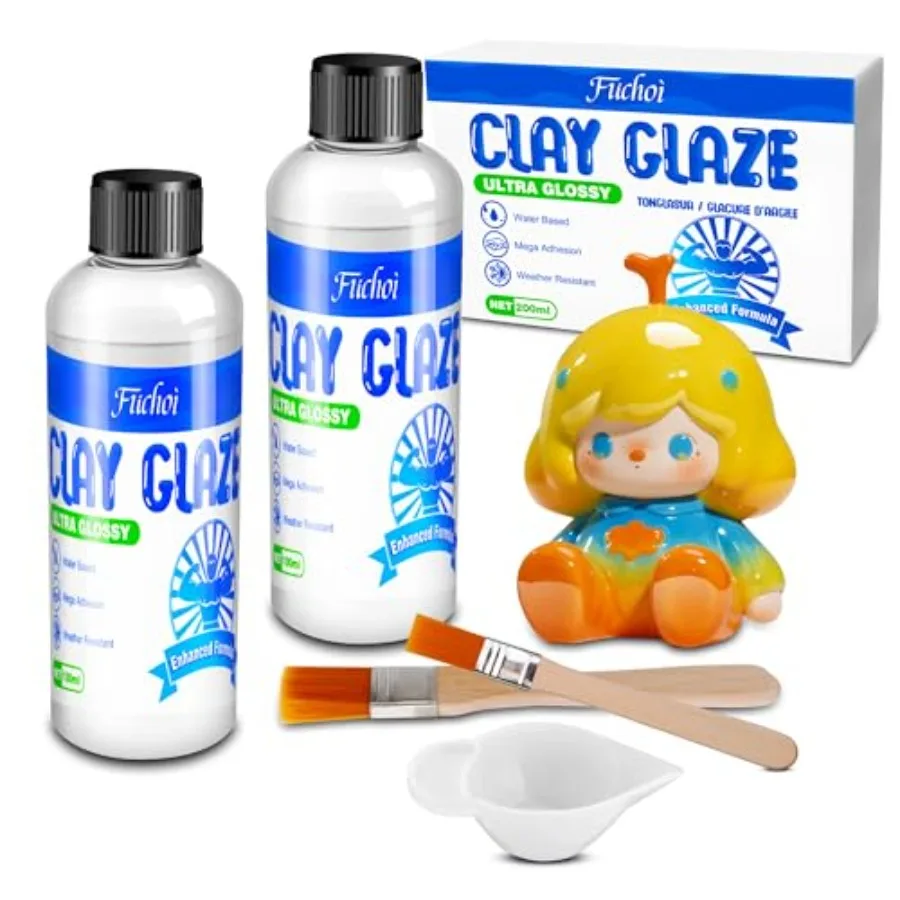Air Dry Clay Glaze - 6.8oz Transparent High Gloss Waterproof, Pottery and Polymer Clay Glaze, Anti-Scratch Wear Crack Varnish f
Air Dry Clay Glaze - 6.8oz Transparent High Gloss Waterproof, Pottery and Polymer Clay Glaze, Anti-Scratch Wear Crack Varnish f
