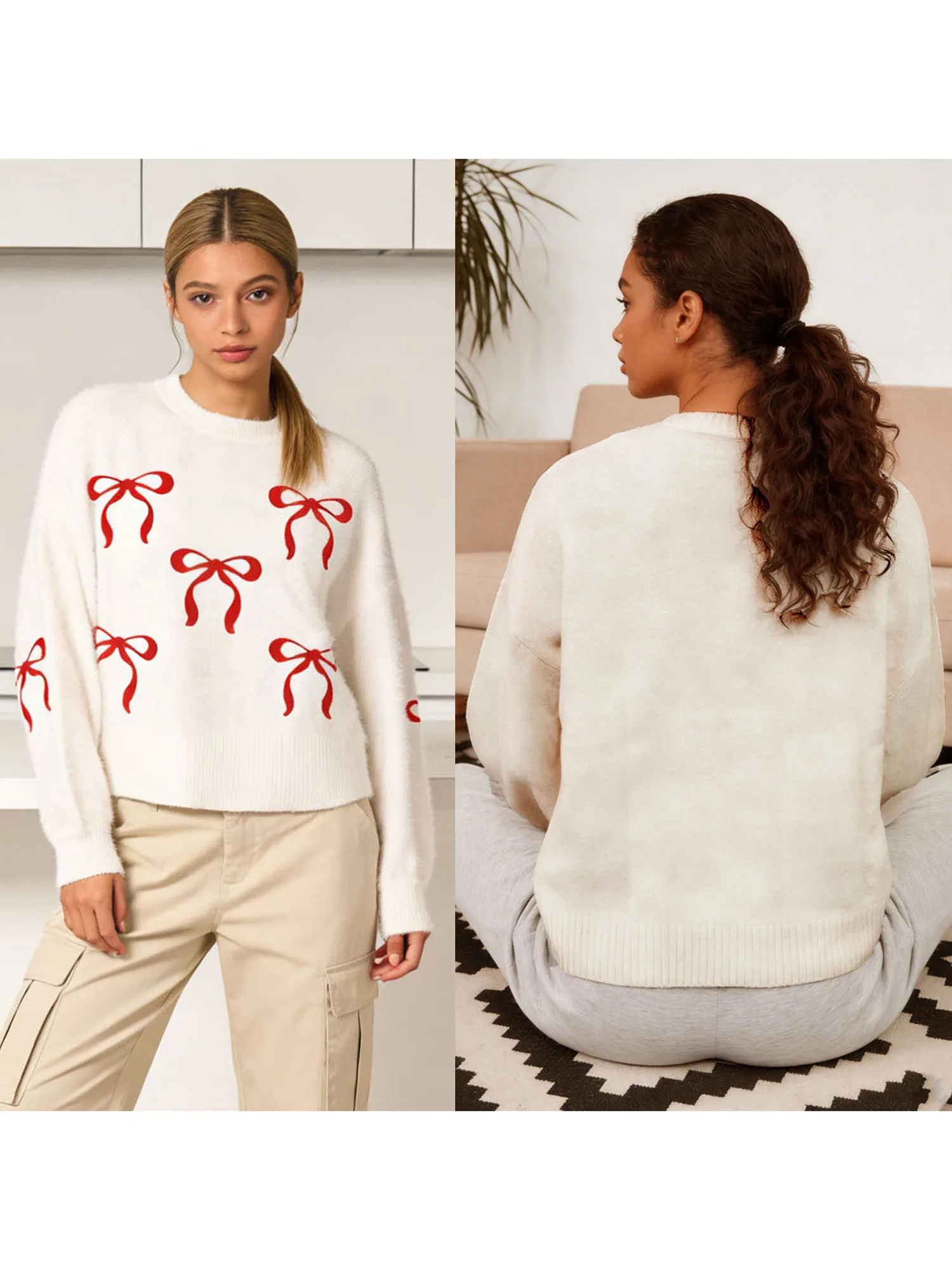 Женский уютный свитер оверсайз, украшенный в виде милого сердца, идеально подходящий для празднования Дня святого Валентина, мягкий вязаный пуловер
Женский уютный свитер оверсайз, украшенный в виде милого сердца, идеально подходящий для празднования Дня святого Валентина, мягкий вязаный пуловер