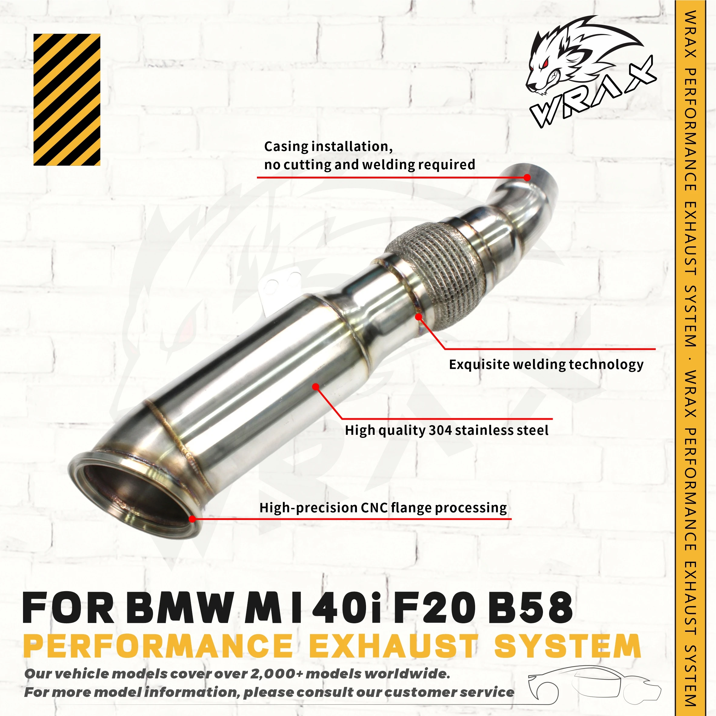 WRAX Dwonpipe exhaust For BMW 540I G30 520I 530I G31 B48 B58 2.0T 3.0T ss 304 performance parts heat shield catalysis
WRAX Dwonpipe exhaust For BMW 540I G30 520I 530I G31 B48 B58 2.0T 3.0T ss 304 performance parts heat shield catalysis