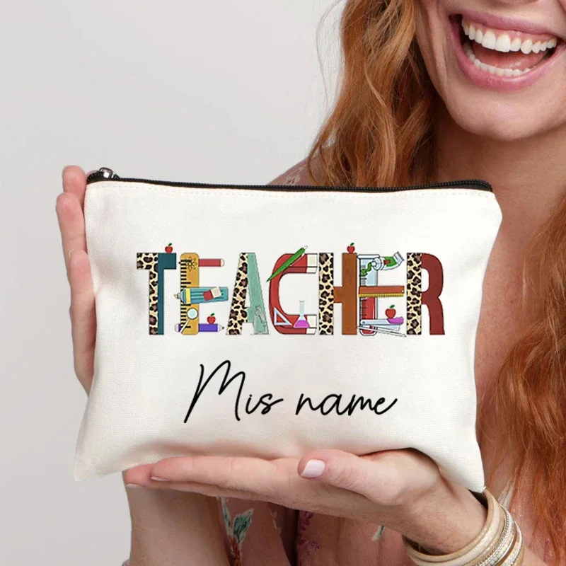 Teacher Personalized Name Cosmetic Bag Organizer Office Storage Pencil Case Travel Zipper Pouch Wallet Teacher's Customized Gift
Teacher Personalized Name Cosmetic Bag Organizer Office Storage Pencil Case Travel Zipper Pouch Wallet Teacher's Customized Gift