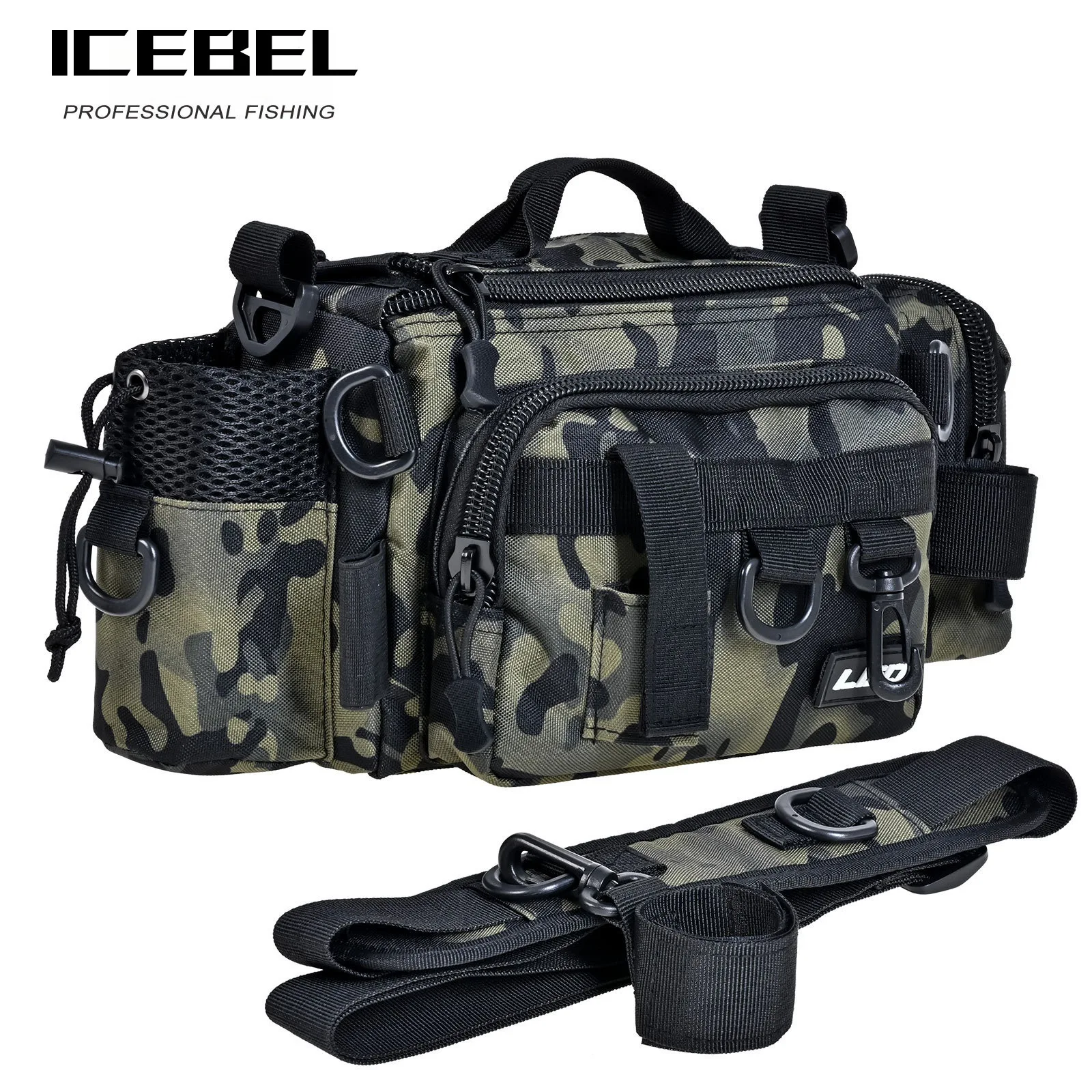 ICEBEL 92-Series Camo Lure Fishing Waist/Shoulder Tackle Pouch, with Lure Box & Tool Organizers for Angling
ICEBEL 92-Series Camo Lure Fishing Waist/Shoulder Tackle Pouch, with Lure Box & Tool Organizers for Angling