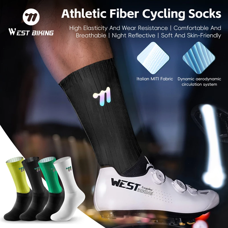 WEST BIKING Aero Cycling Socks Breathable Moisture Wicking Reflective Mid-Calf Anti-Slip Bike Sports Socks Bicycle equipment
WEST BIKING Aero Cycling Socks Breathable Moisture Wicking Reflective Mid-Calf Anti-Slip Bike Sports Socks Bicycle equipment