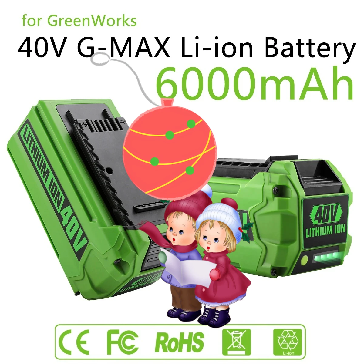 40V 6Ah rechargeable for G-MAX Li-ion Battery for Greenworks Manufacturer Replacement Battery for Lawn Mower Power Tools
40V 6Ah rechargeable for G-MAX Li-ion Battery for Greenworks Manufacturer Replacement Battery for Lawn Mower Power Tools