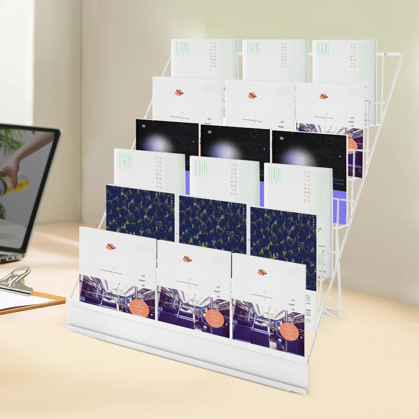 Magazine Display Stand, 6 Tier Countertop Rack, Iron Wire Bookshelf for Living Room, Sturdy Magazine Holder for Office Bedroom
Magazine Display Stand, 6 Tier Countertop Rack, Iron Wire Bookshelf for Living Room, Sturdy Magazine Holder for Office Bedroom