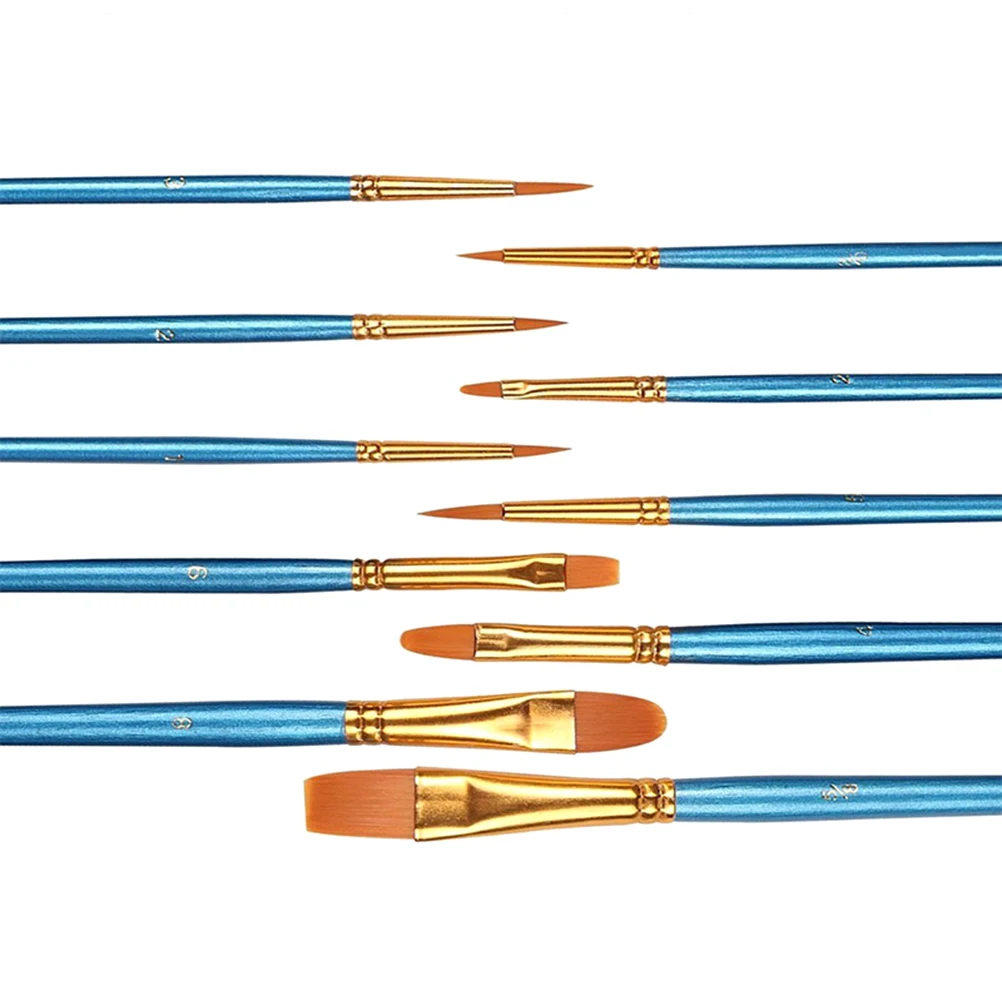 10pcs Blue Watercolor Paintbrush Set Wood Handle Acrylic Oil Painting Kit For Beginners Professionals Flat Water Color
10pcs Blue Watercolor Paintbrush Set Wood Handle Acrylic Oil Painting Kit For Beginners Professionals Flat Water Color