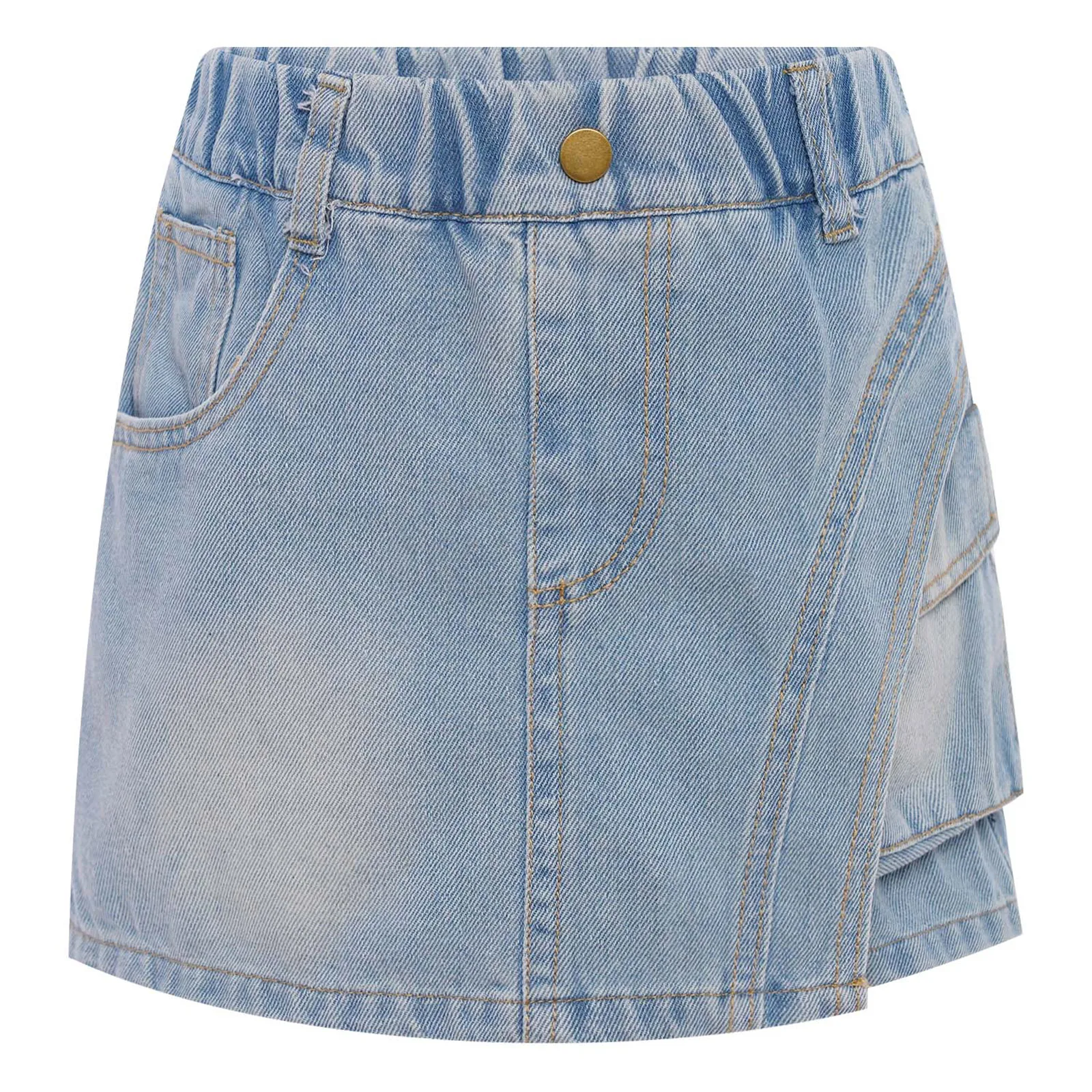 Kids Girls Fashion Front Panel Denim Shorts Elastic Waistband Culotte with Pockets for Birthday Picnic Park Vacation Beachwear
Kids Girls Fashion Front Panel Denim Shorts Elastic Waistband Culotte with Pockets for Birthday Picnic Park Vacation Beachwear
