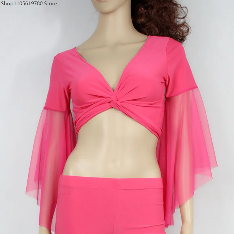 Women Lace-up Belly Dance Tops Long Flare Sleeve Shawl Shrug Bolero Yoga Indian Dance Practice Tops Stage Performance Costume
Women Lace-up Belly Dance Tops Long Flare Sleeve Shawl Shrug Bolero Yoga Indian Dance Practice Tops Stage Performance Costume