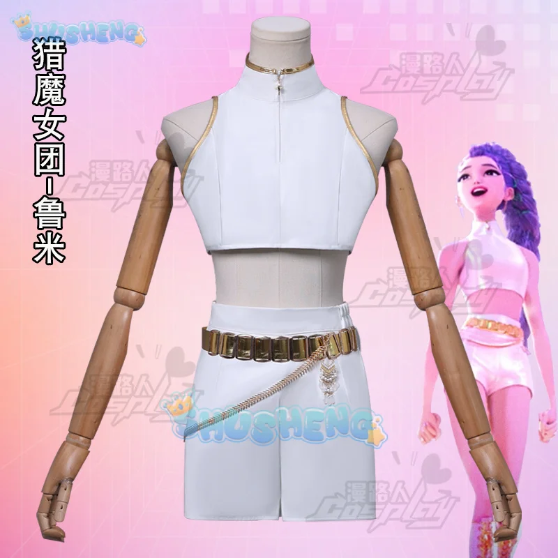 KPop Demon Hunters Rumi Cosplay Costume White Stage Uniform Huntrix Performance Outfit Earrings Halloween Party for Women Girls
KPop Demon Hunters Rumi Cosplay Costume White Stage Uniform Huntrix Performance Outfit Earrings Halloween Party for Women Girls