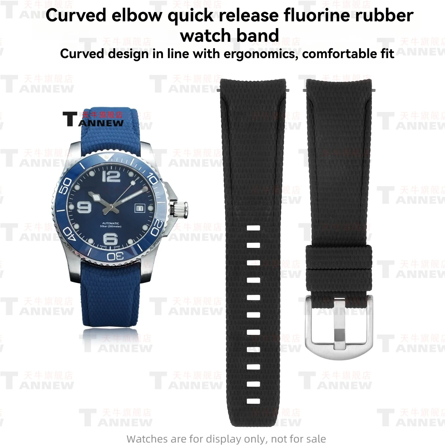 FKM Rubber Watch Strap 20/21/22mm Curved Ends Quick Release Waterproof Sport Replacement Band for Longines IWC Rolex Omega
FKM Rubber Watch Strap 20/21/22mm Curved Ends Quick Release Waterproof Sport Replacement Band for Longines IWC Rolex Omega