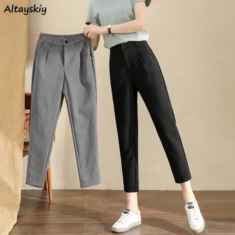 Casual Pants Women Spring Office Lady Elegant Ankle-length Harem Trousers Trendy Simple Leisure High-waist Chic All-match Female
Casual Pants Women Spring Office Lady Elegant Ankle-length Harem Trousers Trendy Simple Leisure High-waist Chic All-match Female
