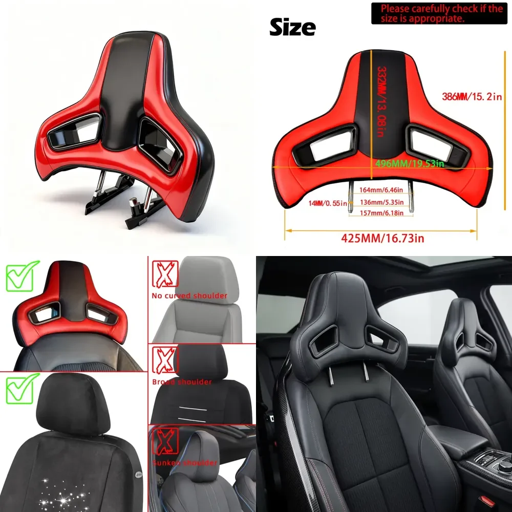 Car Sport Seat Headrest with Plug&Play System PVC Leather Neck Pillow Cushion for Universal Racing Seat Headrest
Car Sport Seat Headrest with Plug&Play System PVC Leather Neck Pillow Cushion for Universal Racing Seat Headrest