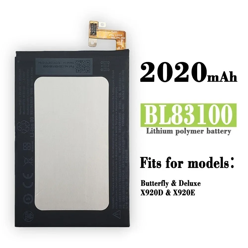 2020 mAh BL83100 Battery for HTC Butterfly X920e X920d Droid Dna Mobile Phone Batteries + Tools
2020 mAh BL83100 Battery for HTC Butterfly X920e X920d Droid Dna Mobile Phone Batteries + Tools