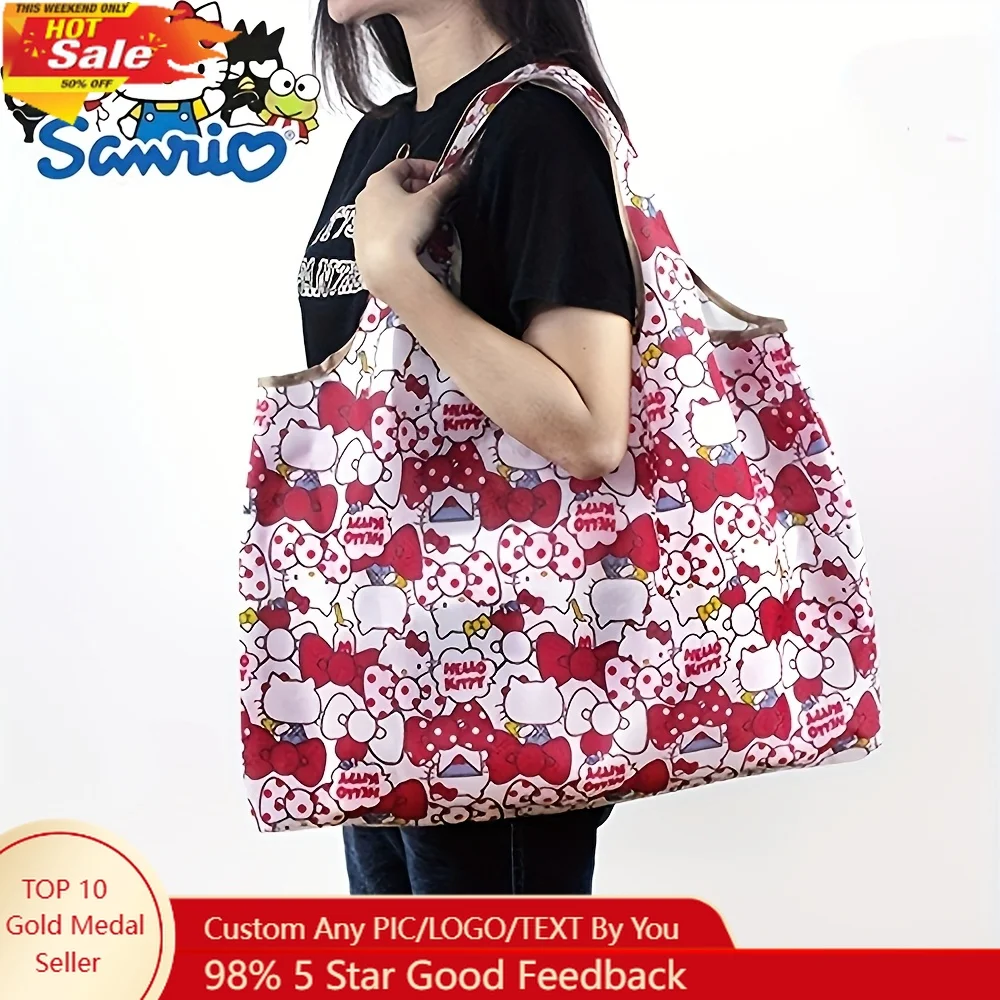Складная сумка Hello Kitty Bow Sanrio, складная сумка через плечо большой вместимости, многофункциональная дорожная легкая модная сумка
Складная сумка Hello Kitty Bow Sanrio, складная сумка через плечо большой вместимости, многофункциональная дорожная легкая модная сумка
