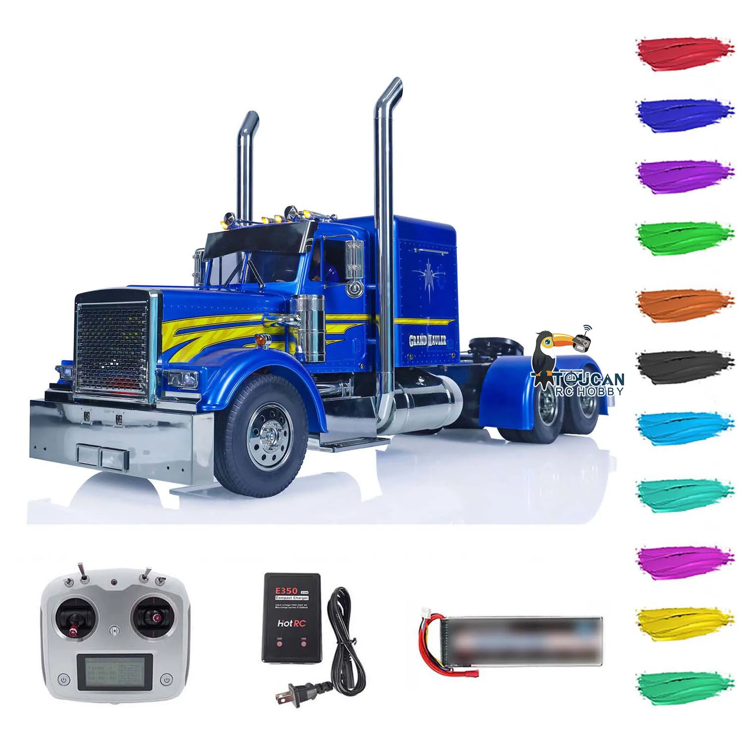 3 Axles 1/14 RC Tractor Truck 6x4 56344 RTR Remote Control Car with Sound Lights
3 Axles 1/14 RC Tractor Truck 6x4 56344 RTR Remote Control Car with Sound Lights