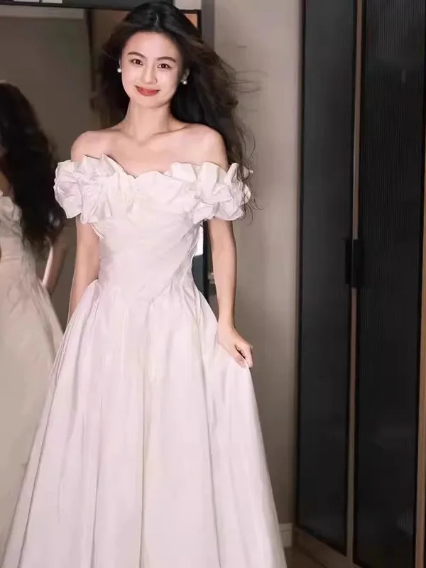 White One-oulder Evening Gown Wedding Dr Prince Sle for Engagement Par Student Adult Ceremony Long Skirt
White One-oulder Evening Gown Wedding Dr Prince Sle for Engagement Par Student Adult Ceremony Long Skirt