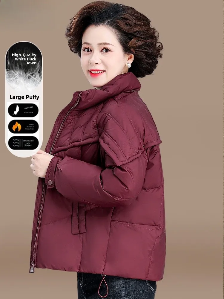 Warm White Du down Jaet for Middle-Aged Mothers Faionable Loose Sle Autumn Winter Outerwear Polyester Fiber
Warm White Du down Jaet for Middle-Aged Mothers Faionable Loose Sle Autumn Winter Outerwear Polyester Fiber