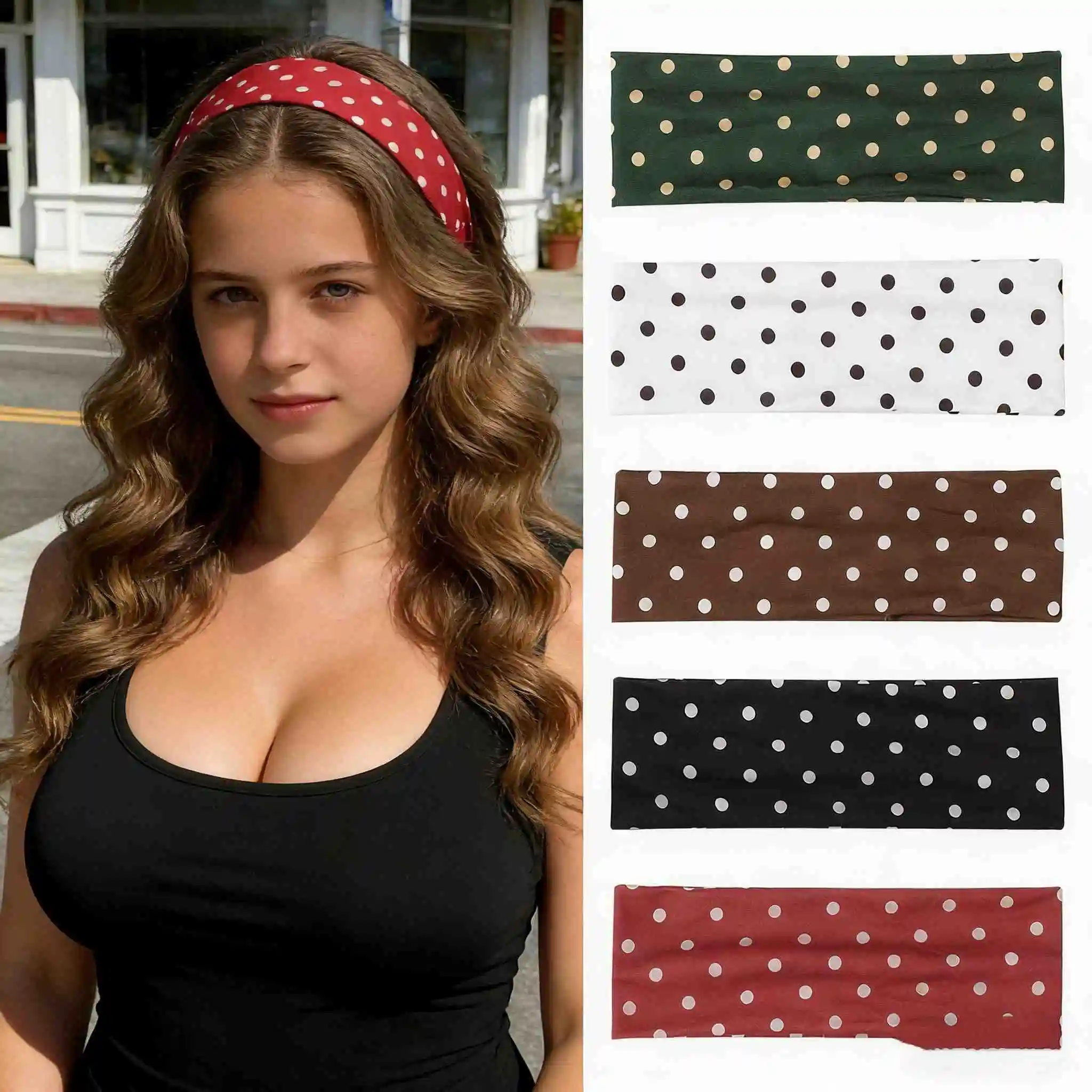 1pcs Polka Dot Yoga Elastic Headband for Women Boho Wide Cotton Headwrap Turban Sport Hairband Sweat-absorbent Hair Accessories
1pcs Polka Dot Yoga Elastic Headband for Women Boho Wide Cotton Headwrap Turban Sport Hairband Sweat-absorbent Hair Accessories