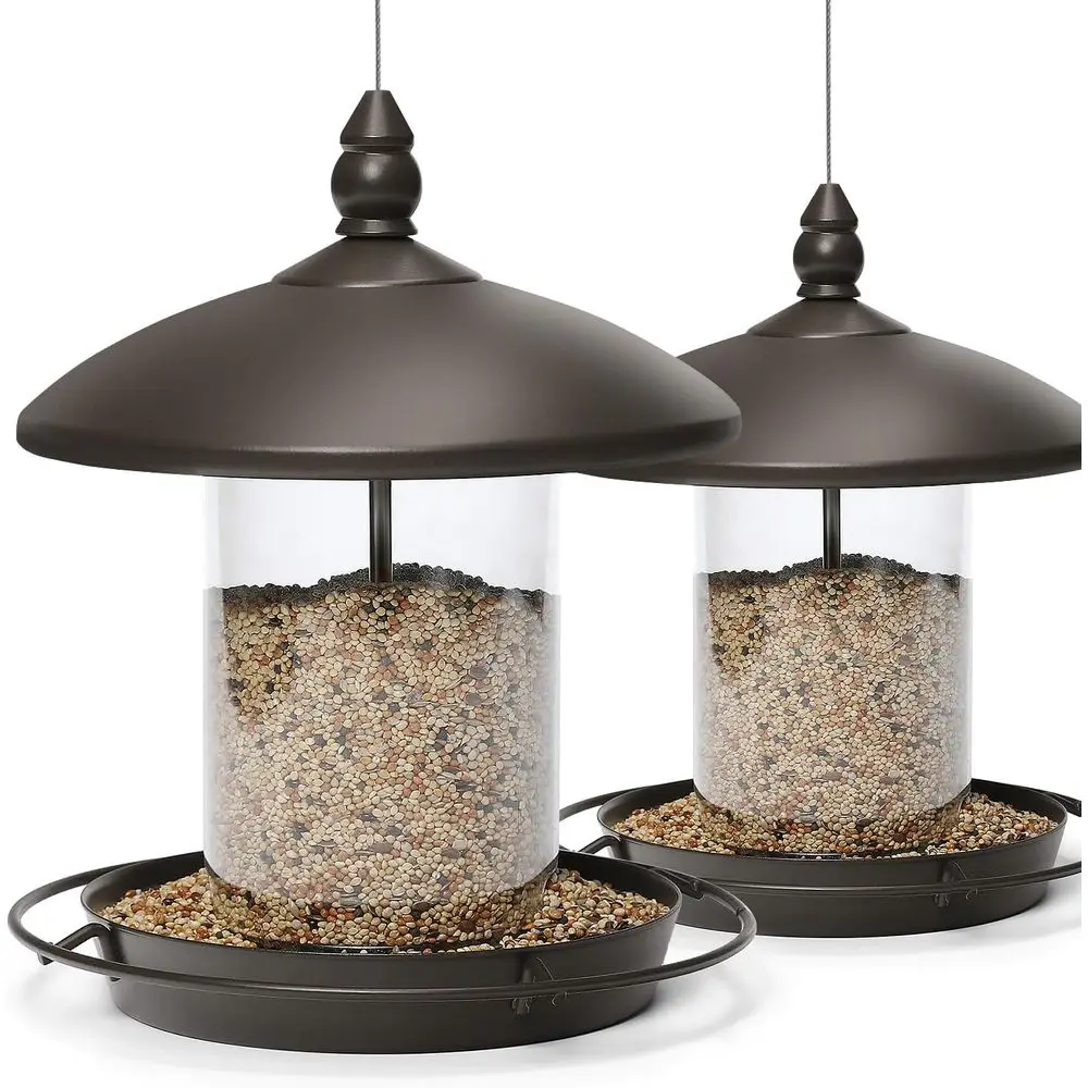 2-Piece Metal Bird Feeder Set for Backyard Birds, Bronze Finish
2-Piece Metal Bird Feeder Set for Backyard Birds, Bronze Finish