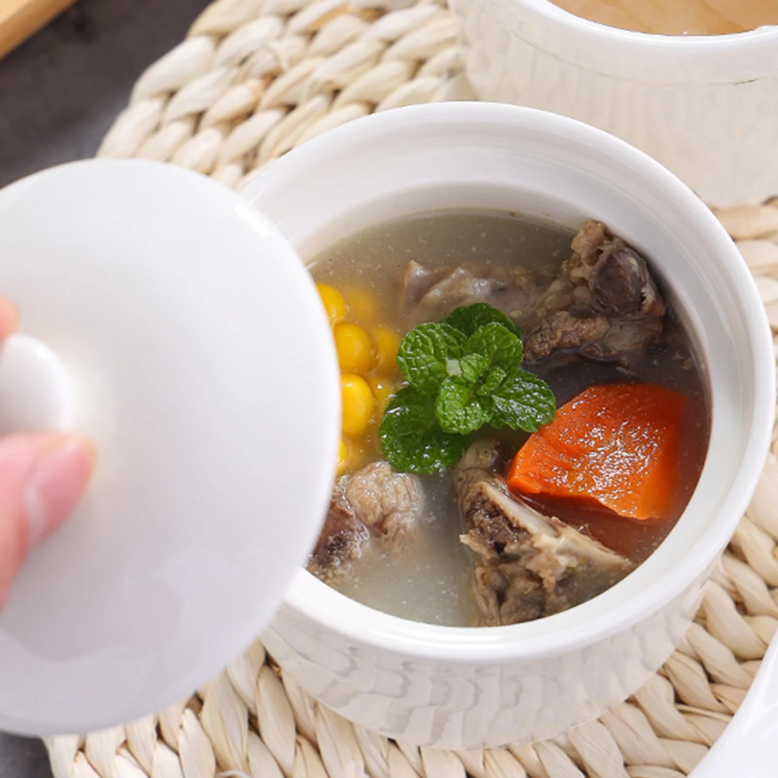 280Ml Ceramic Soup Bowl with Lid Stewing Pot for Steamed Egg Custard Dish Microwave Safe Kitchen Dining Bowl Set
280Ml Ceramic Soup Bowl with Lid Stewing Pot for Steamed Egg Custard Dish Microwave Safe Kitchen Dining Bowl Set