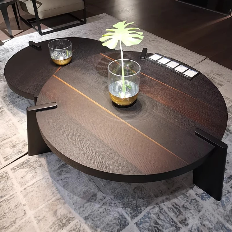 Light luxury coffee table table, simple size simple living room, creative solid wood circular household
Light luxury coffee table table, simple size simple living room, creative solid wood circular household