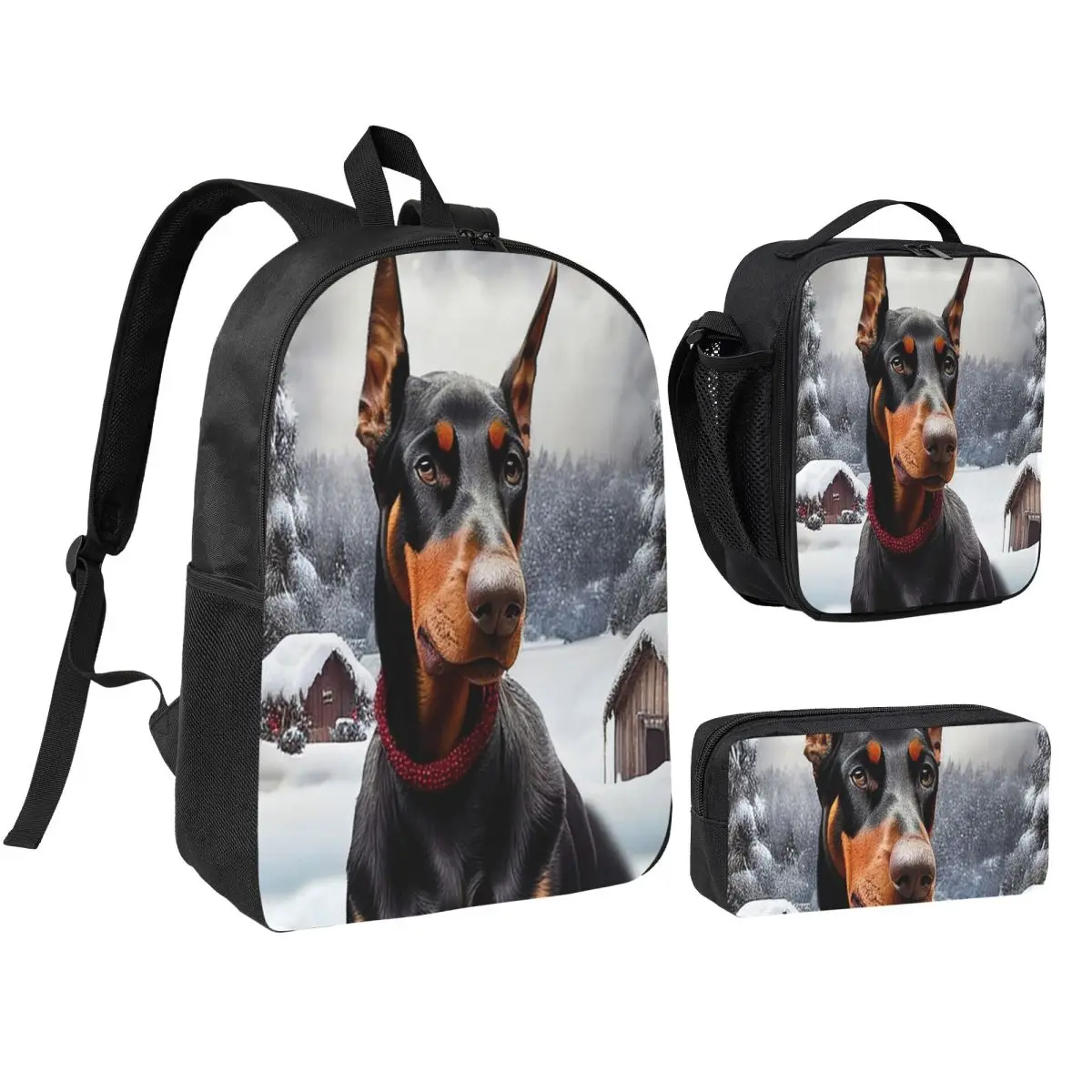 A Handsome Doberman Pinscher Dog Backpack Student BookBag School Bag Computer Shoulder Bags 3ps Insulated Lunch Bag Pencil Case
A Handsome Doberman Pinscher Dog Backpack Student BookBag School Bag Computer Shoulder Bags 3ps Insulated Lunch Bag Pencil Case