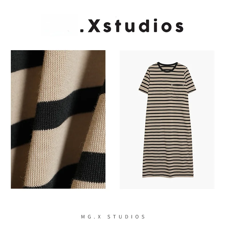 Minimalist Stripe Summer Dress Casual H-Line Short Sleeve Women's Fashion Everyday Wear Lightweight MGX Gown Q2AA
Minimalist Stripe Summer Dress Casual H-Line Short Sleeve Women's Fashion Everyday Wear Lightweight MGX Gown Q2AA