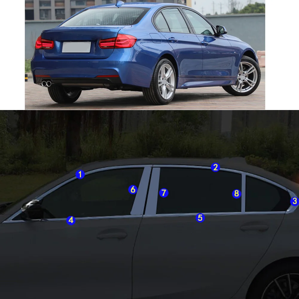 Car Sticker Garnish Pillar Window Middle Strip Trim Frame Hoods For BMW 3-Series 2017 2018
Car Sticker Garnish Pillar Window Middle Strip Trim Frame Hoods For BMW 3-Series 2017 2018
