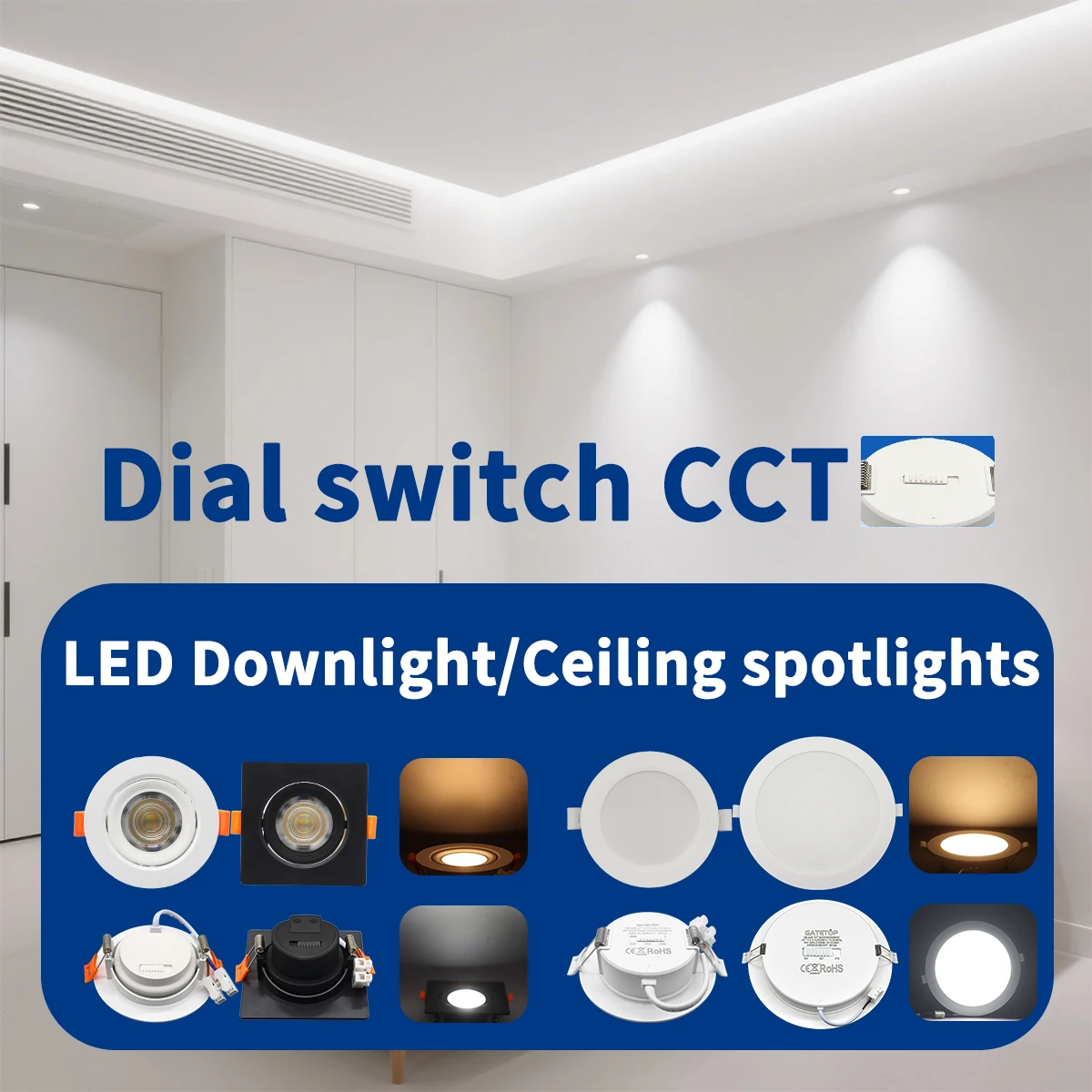 4pcs Dial Swich CCT Recessed LED Spot Llight Downlight 3 Color Adjusted AC100-240V 3000K/4000K/6500K Ceiling Indoor Lighting
4pcs Dial Swich CCT Recessed LED Spot Llight Downlight 3 Color Adjusted AC100-240V 3000K/4000K/6500K Ceiling Indoor Lighting